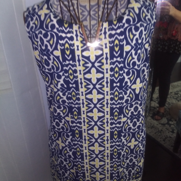 Maria Gabrielle Ladies Navy & yellow Top - Picture 2 of 4